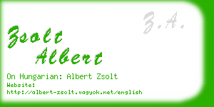 zsolt albert business card